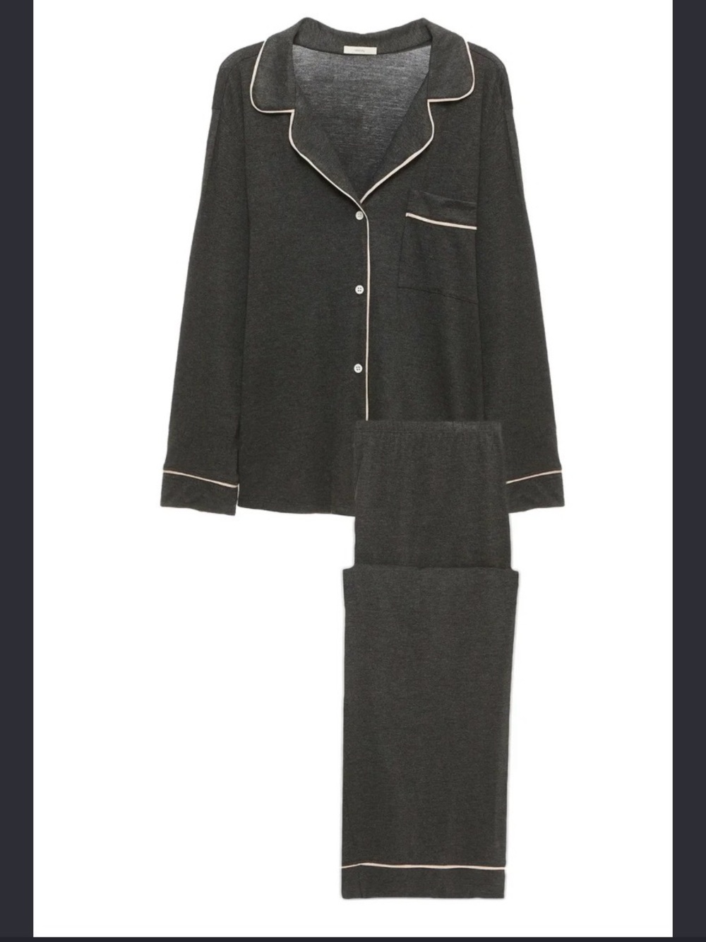 Eberjey Gisele Long Sleeve Pant Set XS Dark Grey